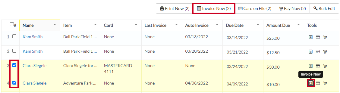 invoice now