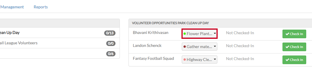 role dropdown