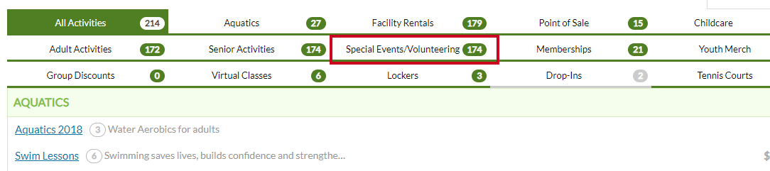 volunteer tab