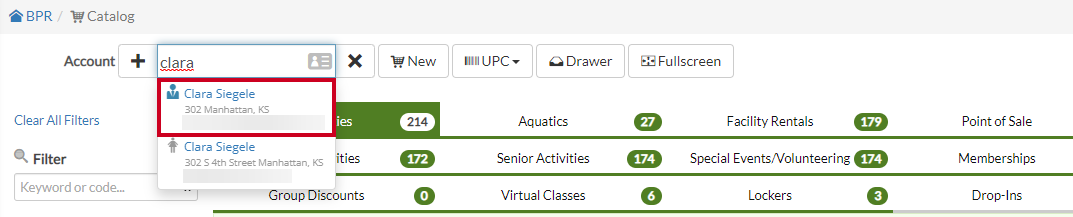select account