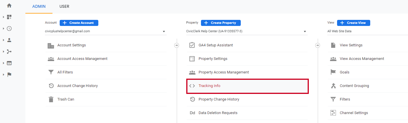 tracking info