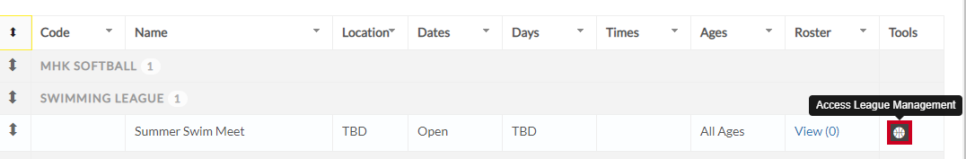 access league management