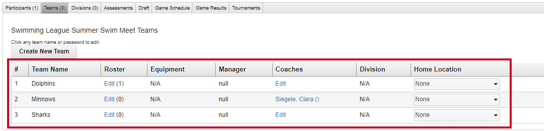 team columns