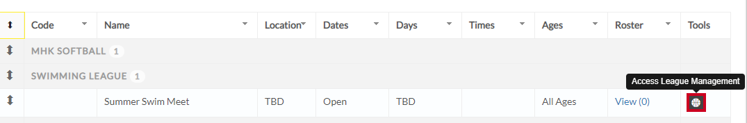 access league management