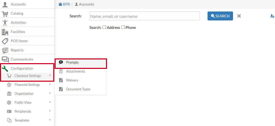 configuration prompts