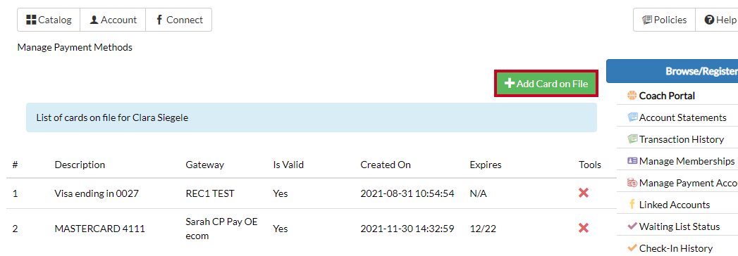 add card on file