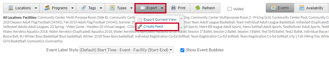 create feed