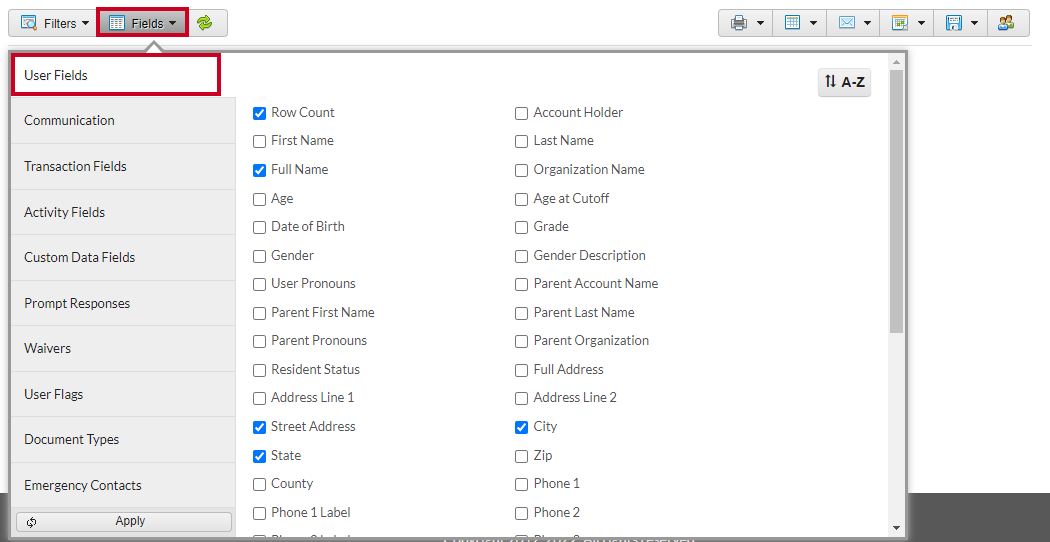user fields