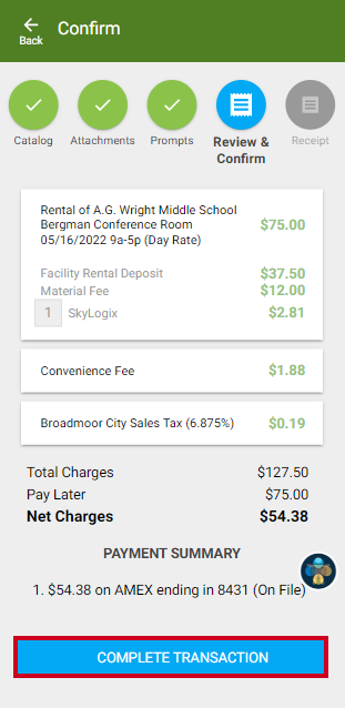 complete transaction