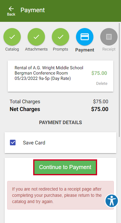 continue to payment