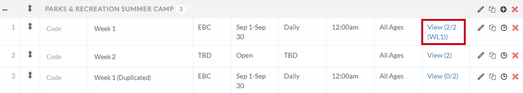 view waiting list