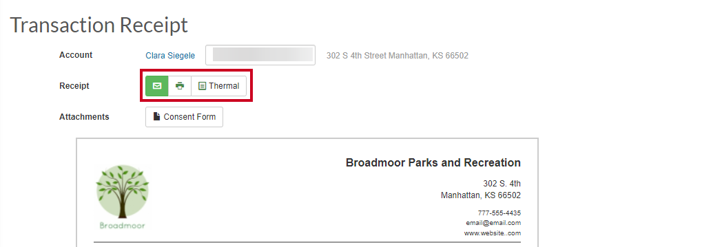 receipt actions