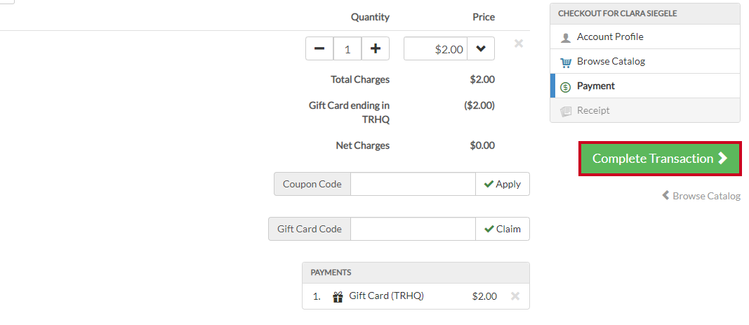 complete transaction