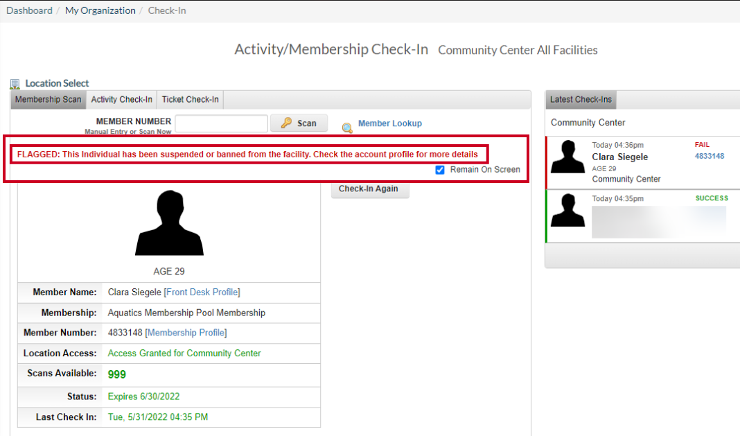 flagged account example