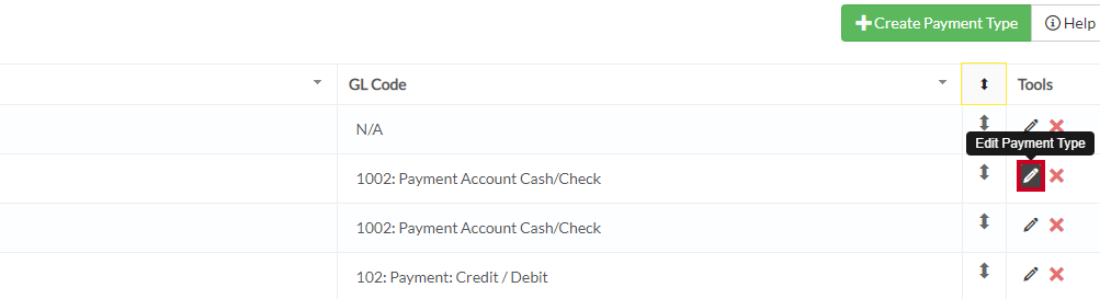 edit payment type