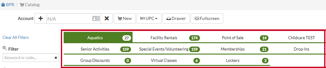 catalog tabs