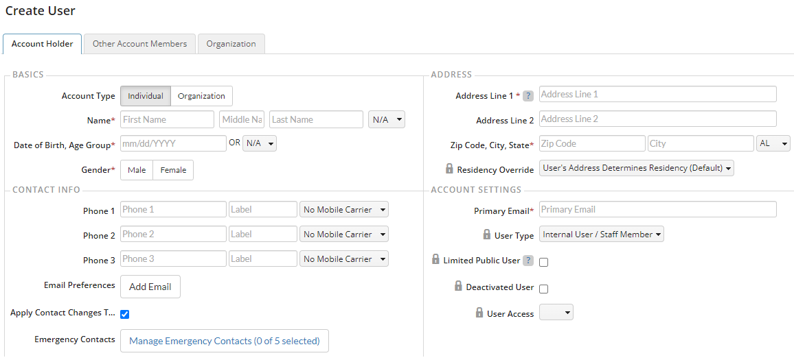 new user fields