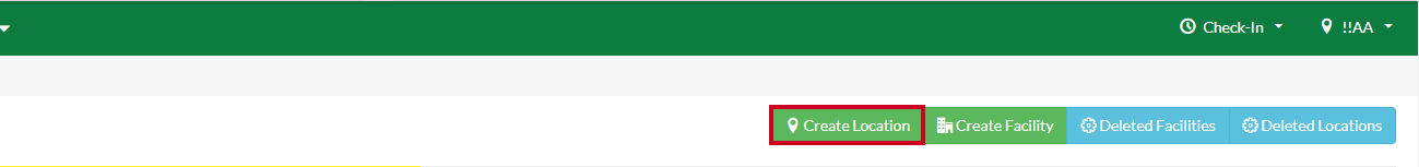 The Create Location button with a location marker.