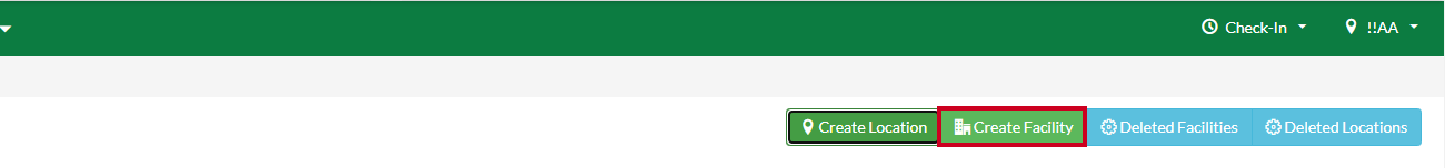 The Create Facility button with a bulding icon.